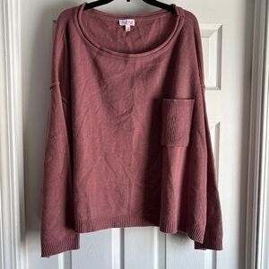 Pink Lily Mauve Off-the-Shoulder Sweater